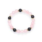 Sertifikalı Obsidyen & Pembe Kuvars Doğal Taş Bileklik 8mm