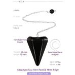Sertifikalı Obsidyen Taşı Pandül Sarkaç Hem Pandül - Hem Kolye