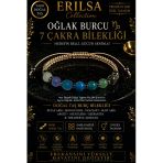 Sertifikalı Oğlak Burcu 7 Çakra Doğal Taş Bileklik - Ayarlamalı Unisex Lüks Hem Bileklik Hem Halhal
