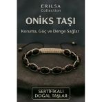 Sertifikalı Oniks Taşı Bileklik – Koruma, Güç ve Ruhsal Denge Enerjisi
