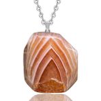 Sertifikalı Orijinal Damarlı Doğal Kırmızı Akik Taşı Kolye