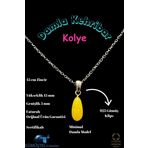 Sertifikalı Orijinal Damla Kehribar Minimal Kolye AAA Kalite Sürpriz Hediyeli 15mmx5mm
