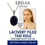 Sertifikalı Oval Lacivert Yıldız Taşı Kolye – Gece Işıltısı, Şans ve Ruhsal Koruma