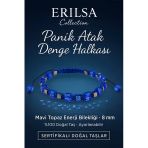Sertifikalı Panik Atak Denge Halkası – Mavi Topaz Doğal Taş 8 Mm Enerji Bilekliği Ayarlanabilir