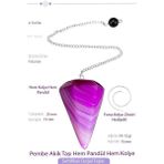 Sertifikalı Pembe Akik Taşı Pandül Sarkaç Hem Pandül - Hem Kolye