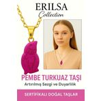 Sertifikalı Pembe Renkli Penguen Model Turkuaz Taşı Kolye – Şans, Pozitif Enerji ve Ruhsal Koruma