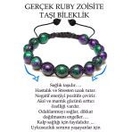 Sertifikalı Ruby Zoisite - Anyolit Taşı Bileklik - Makrome