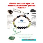 Sertifikalı Şans Doğaltaş Tılsım Bilekliği D.kuvars-oniks-krizopras Taşı Doğaltaş Tılsım Bileklik