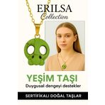 Sertifikalı Sarı Renkli İskelet Model Yeşim Taşı Kolye – Güç, Dönüşüm ve Ruhsal Koruma Taşı