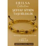 Sertifikalı Şeffaf Sitrin Doğal Taş Bileklik - 8X8 Mm Bereket Bolluk Mutluluk Enerjisi Taşı