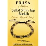 Sertifikalı Şeffaf Sitrin Doğal Taş Bileklik - 8X8 Mm Bereket Enerji Ve Huzur Taşı