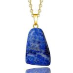 Sertifikalı Şekilsiz Doğal Lapis Lazuli Taşı Kolye