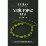 Sertifikalı Sentetik Yeşil Topaz Taşı Bileklik - Doğal Görünümlü İlham ve Pozitif Enerji Unisex