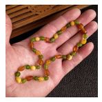 Sertifikalı Şifalı Kehribar Kolye Kız Erkek Bebek Diş Kolyesi 4-7 Yaş 35 cm (Turuncu - Yeşil)