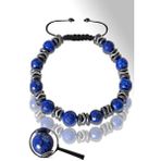 Sertifikalı Silver Hematitli Lapis Lazuli Taşı Bileklik - Ayarlamalı