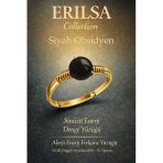 Sertifikalı Sinüzit Enerji Denge Yüzüğü – Siyah Obsidyen Ayarlanabilir Gold İnce Kasa Oğlak Akrep