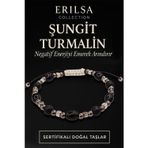 Sertifikalı Şungit - Turmalin Taşı Bileklik – Negatif Enerjiyi Arındırıcı Takı