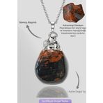 Sertifikalı Tamburlanmış Ham Kahverengi Obsidyen Taşı Kolye