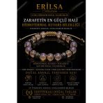 Sertifikalı Terahertz - Aura Hidrotermal Kuvars Taşı Bileklik - 8 Mm Ayarlanabilir Doğal Taş Unisex