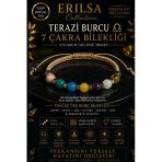 Sertifikalı Terazi Burcu 7 Çakra Doğal Taş Bileklik -Ayarlamalı Unisex Lüks Hem Bileklik Hem Halhal