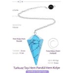 Sertifikalı Turkuaz Taşı Pandül Sarkaç Hem Pandül - Hem Kolye