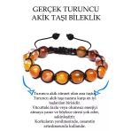 Sertifikalı Turuncu Akik Taşı Bileklik - 1.kalite