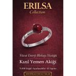 Sertifikalı Vücut Enerji Blokaj Yüzüğü – Kızıl Yemen Akiği Ayarlamalı İnce Kasa Koç Aslan Akrep Burç