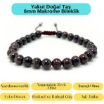 Sertifikalı Yakut Doğal Taş 6mm Makrome Bileklik Ayarlanabilir Ölçü - Standart