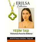 Sertifikalı Yonca Model Yeşim Taşı Kolye Şans ve Denge Sağlar