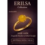 Sertifikalı Zenginlik Bereket Enerji Yüzüğü – Sitrin Taşı Ayarlanabilir Gold İnce Aslan Koç Burcu