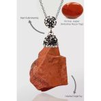 Sertifikalı Zirkon Taşlı Model Ham İşlenmemiş Kırmızı Jasper Taşı Kolye