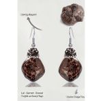 Sertifikalı Zirkon Taşlı Model Ham İşlenmemiş Lal - Garnet - Granat Taşı Küpe