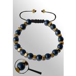 Sertifikalk Gold Falezli 6 Mm Doğal Şungit ( Shungite ) Taşı Bileklik - Ayarlamalı