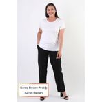 SERTUĞ Trend42plus Büyük Beden Bisiklet Yaka Basic Ekru Bluz