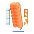 Serve Oshi Silikon Kalemkutusu (Somon Rengi) ve Tükenmez Kalem+Sezgistore Ayraç