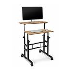 Servet Yükseklik Ayarlı Bilgisayar/laptop Ve Çalışma Masası - Çam 60x60 (tekerli) Oval Kenar Atlantik Çam