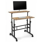Servetavcı Yükseklik Ayarlı Bilgisayar/Laptop Ve Çalışma Masası - Atlantik Çam (Tekerli) 80X60