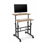 Servetavcı Yükseklik Ayarlı Bilgisayar/Laptop Ve Çalışma Masası - Çam 60X60 (Tekerli) Oval Kenar