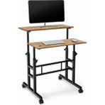 servetavcı Yükseklik Ayarlı Bilgisayar/laptop ve Çalışma Masası - Çam 70X60 (Tekerli) - 70 x 60 cm - Atlantik Çam