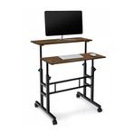 Servetavcı Yükseklik Ayarlı Bilgisayar/Laptop Ve Çalışma Masası - Ceviz 80X60 (Tekerli) Oval Kenar
