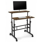 Servetavcı Yükseklik Ayarlı Bilgisayar/Laptop Ve Çalışma Masası - Ceviz (Tekerli) 80X60