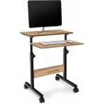 servetavcı Yükseklik Ayarlı Laptop Sehpası ve Çalışma Masası - Atlantik Çam (Tekerli) - 60 x 60 cm