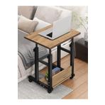 Servetavcı Yükseklik Ayarlı Raflı Çalışma Masası - Atlantik Çam 60X40 (Frenli Tekerli)