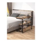 Servetavcı Yükseklik Ayarlı Ve Çift Raflı Çalışma Masası - Ceviz (Tekerli) 80X40 Cm
