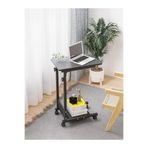 servetavcı Yükseklik Ayarlı Yardımcı C Sehpa - Antrasit (Tekerli) 60X40 Oval Kenar