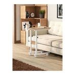 servetavcı Yükseklik Ayarlı Zigon Dikey Sehpa Atlantik Çam Beyaz - 45x40 Oval Kenar (Tekerlekli)