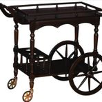 Servis Araba 18067 Büyük Teker Model Kayın Ayak Natüre Ceviz Boya Yemek Dağıt