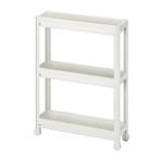 Servis Sehpası Beyaz 54X18X71 cm Meridyendukkan Mutfak-Banyo Düzenleyicisi 3 Katlı Tekerlekli