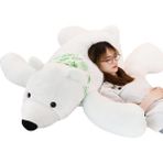 Servisi Sevimli Simüle Atkı Kutup Ayısı Peluş Oyuncak Bebek Bez Bebek (Yurt Dışından) - Beyaz - Gümüş