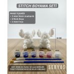 Seryas Design 8 cm Stitch Boyama Seti Sevgiliye Hediye Çiftlere Özel Biblo - Beyaz